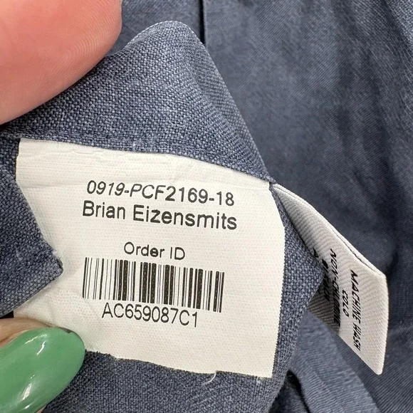 Proper Cloth Shirt Mens 3XL Blue Solid Long Sleeve Tencel Twill Button Up Casual - Picture 7 of 14